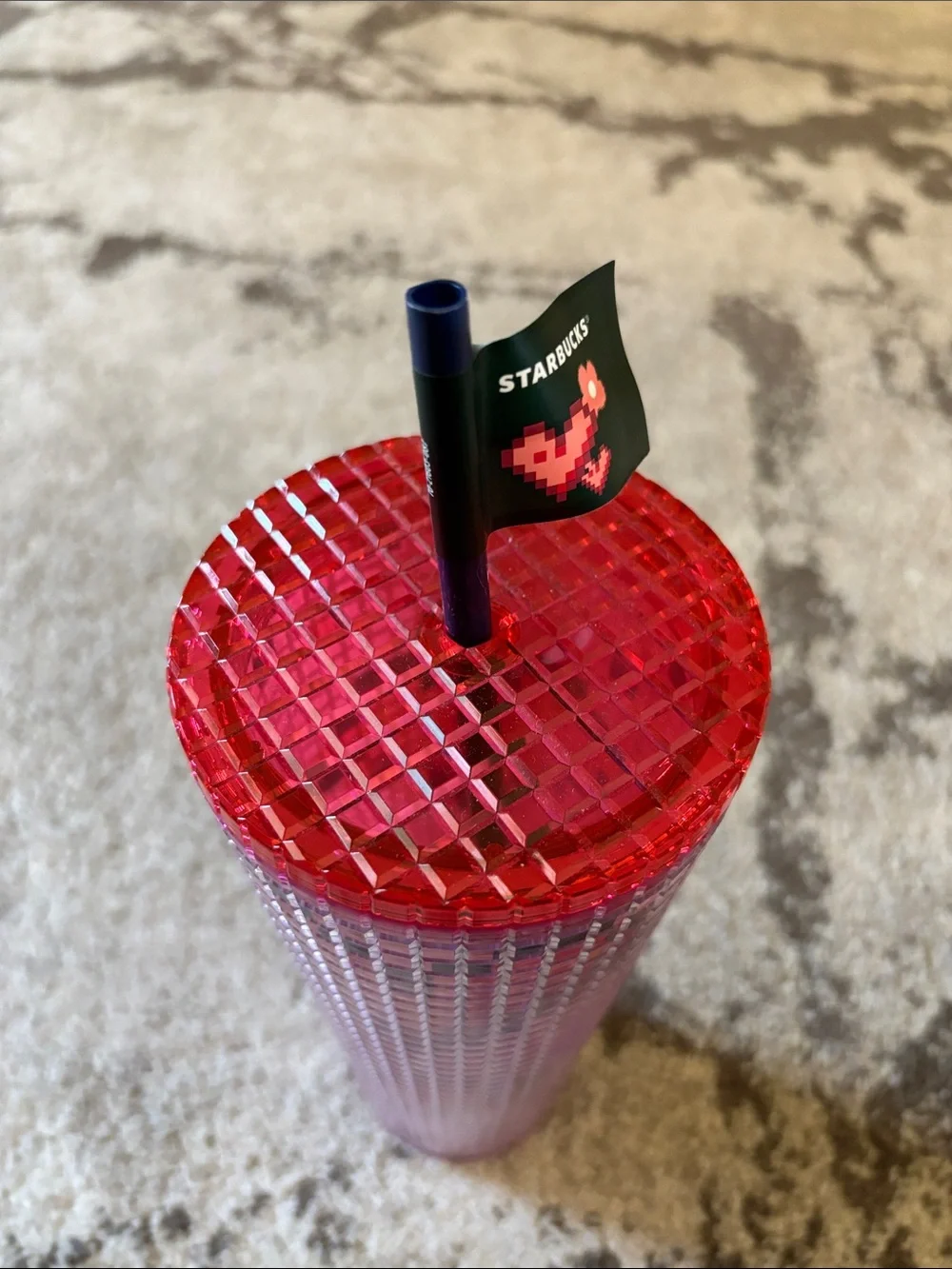 Starbucks - 2025 Valentine's Day Pixel Heart 24oz cold cup tumbler!!